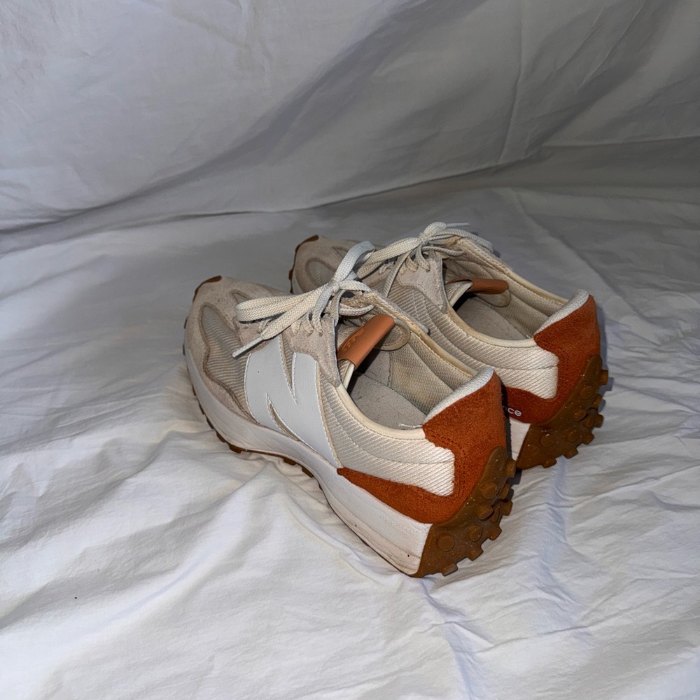 New Balance 327 Beige and Rust Sneakers